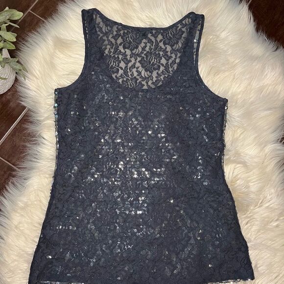 Express sequin grey tank top sz small - Picture 4 of 6
